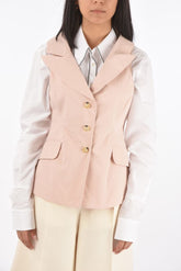 Single-breasted Peak Lapel Vest with Back Split